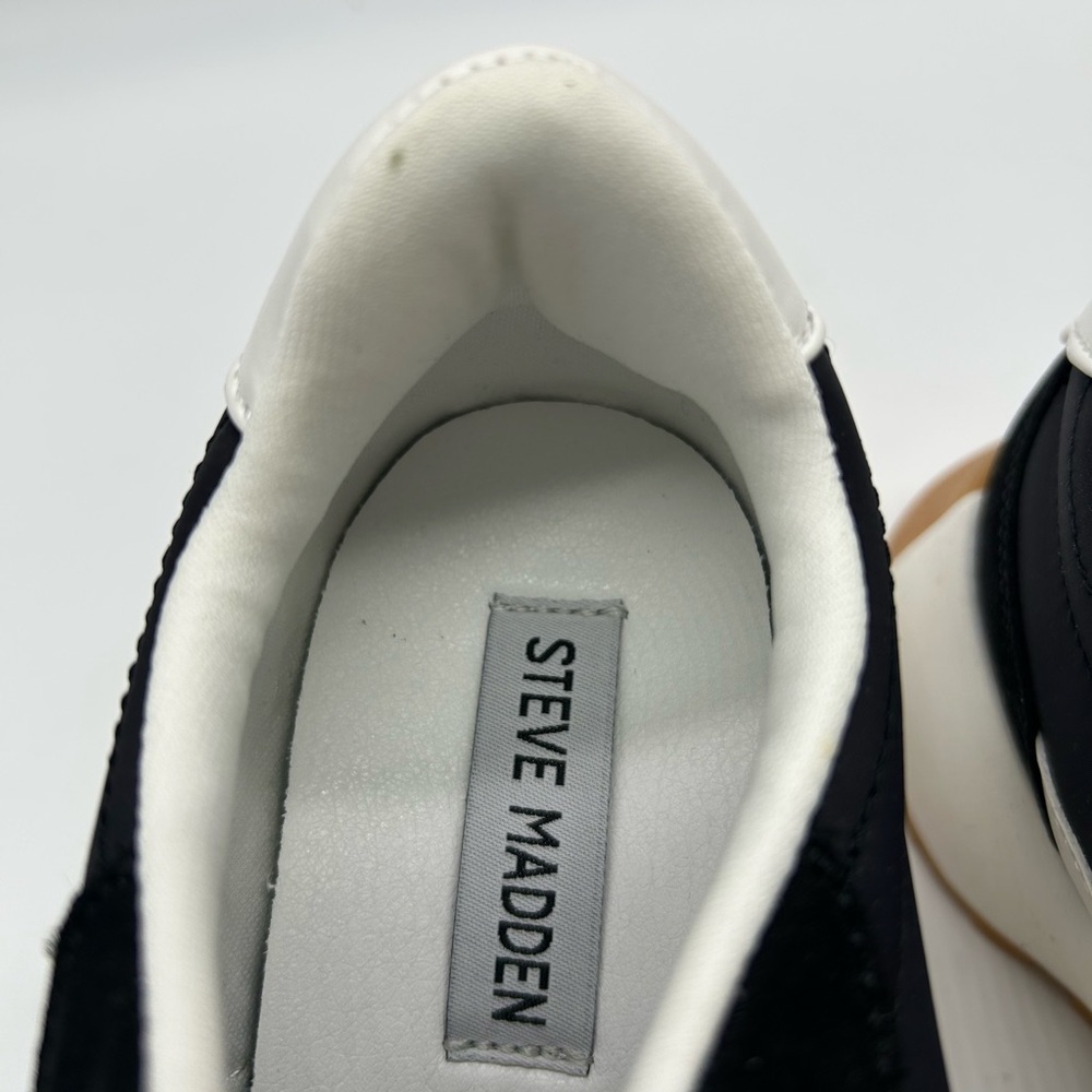 Steve Madden Kendrix Black White Lace-Up Sneakers Women’s Size 7 New With Box - Picture 9 of 11